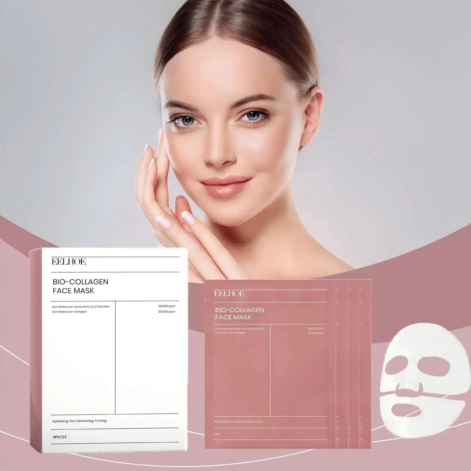 EELHOE 4pcs Collagen Face Mask