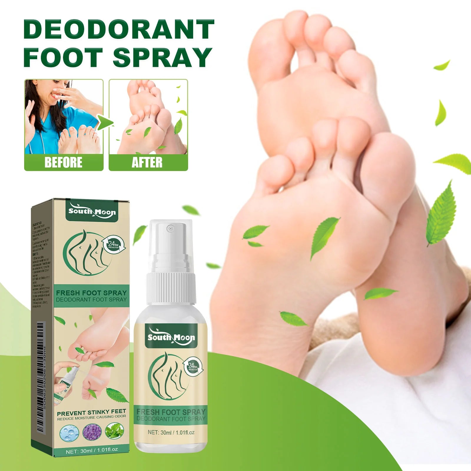 South Moon Foot Deodorant Spray – Moisturizing & Odor Control
