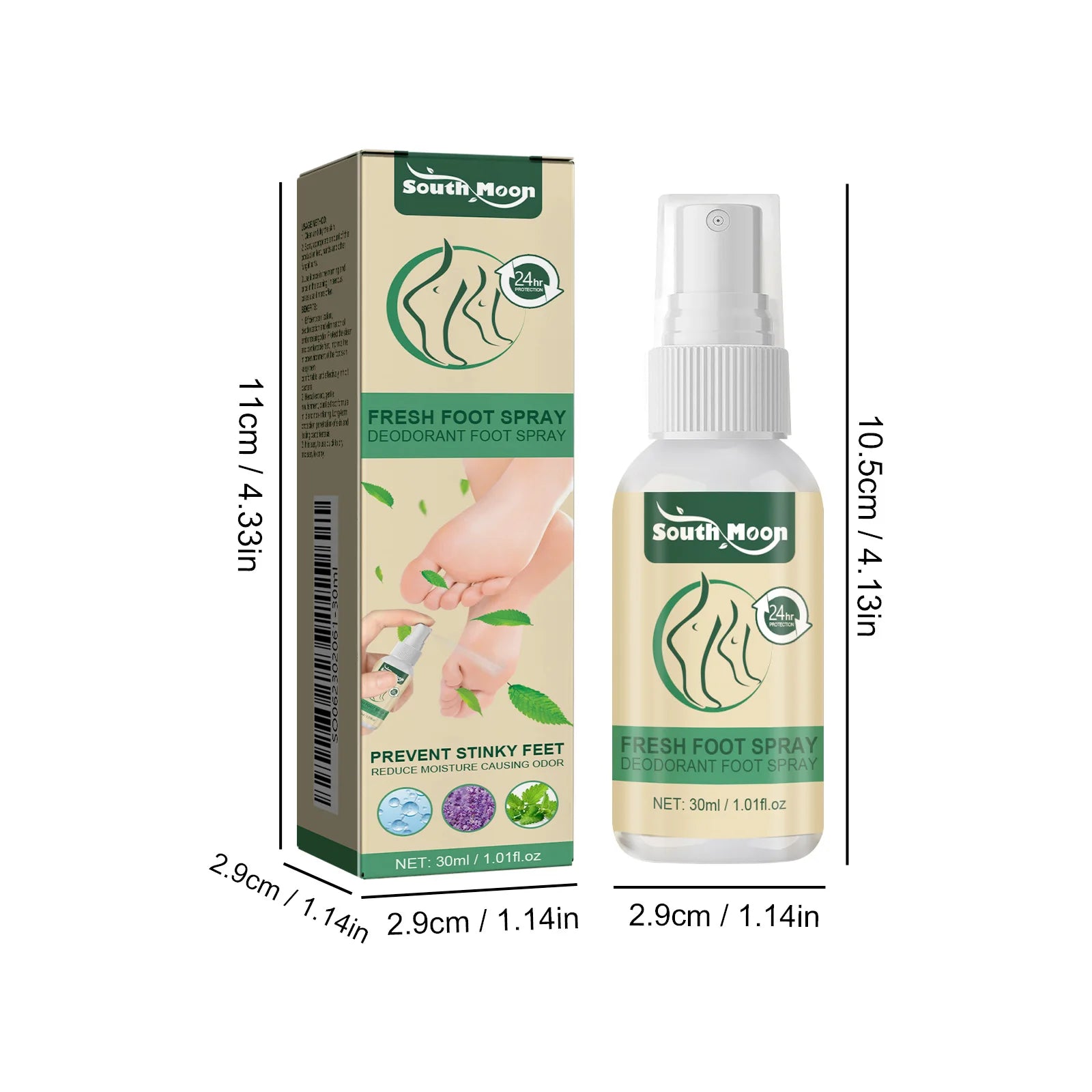 South Moon Foot Deodorant Spray – Moisturizing & Odor Control