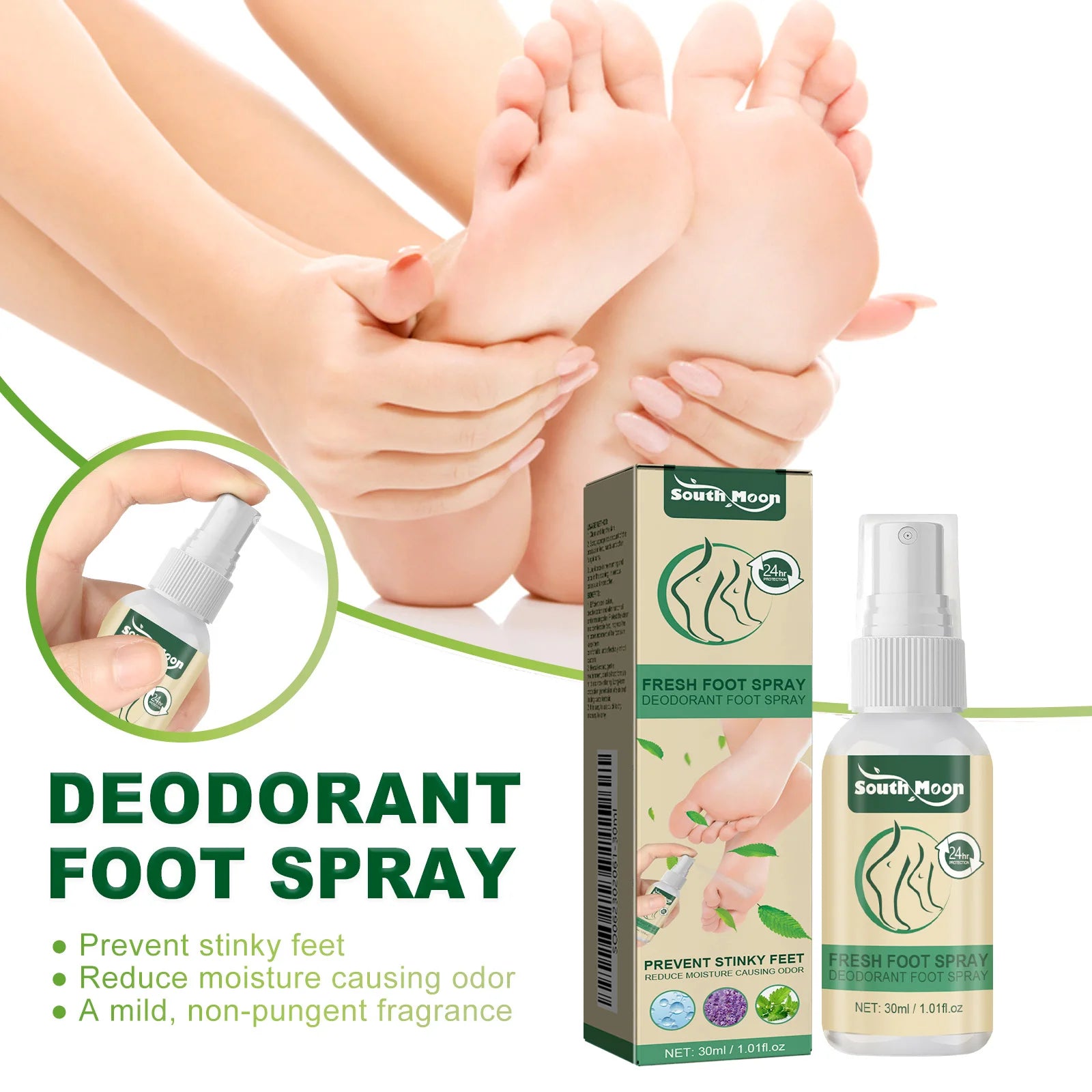 South Moon Foot Deodorant Spray – Moisturizing & Odor Control