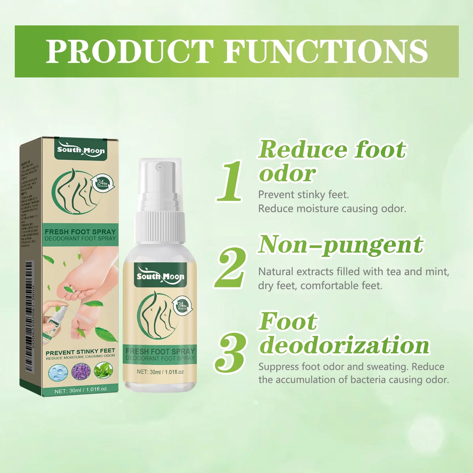 South Moon Foot Deodorant Spray – Moisturizing & Odor Control
