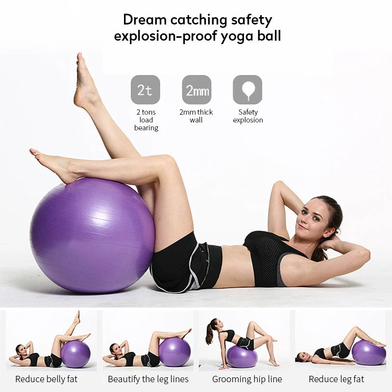 PVC Anti-Burst Yoga Ball – Multiple Sizes (45–85cm)