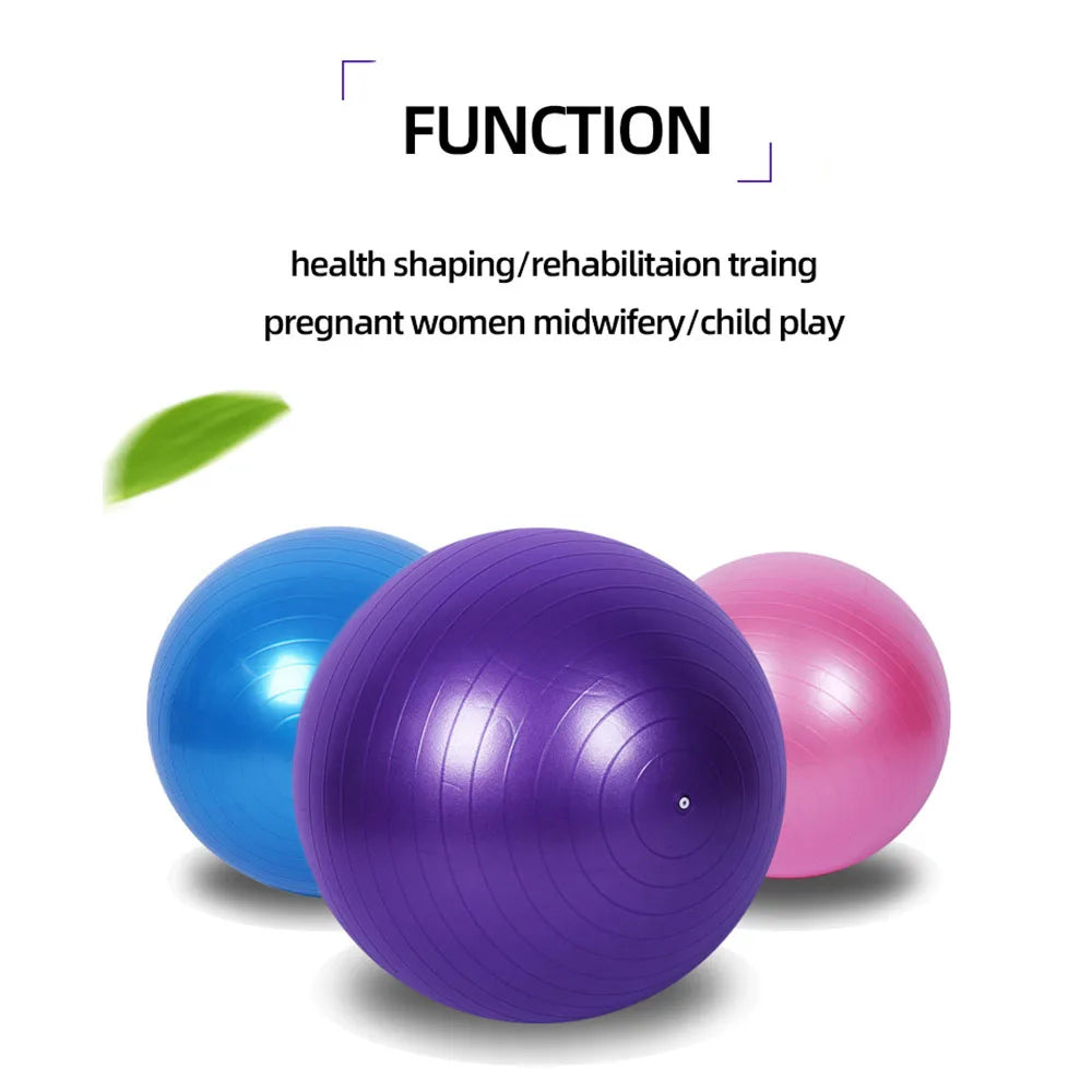 PVC Anti-Burst Yoga Ball – Multiple Sizes (45–85cm)
