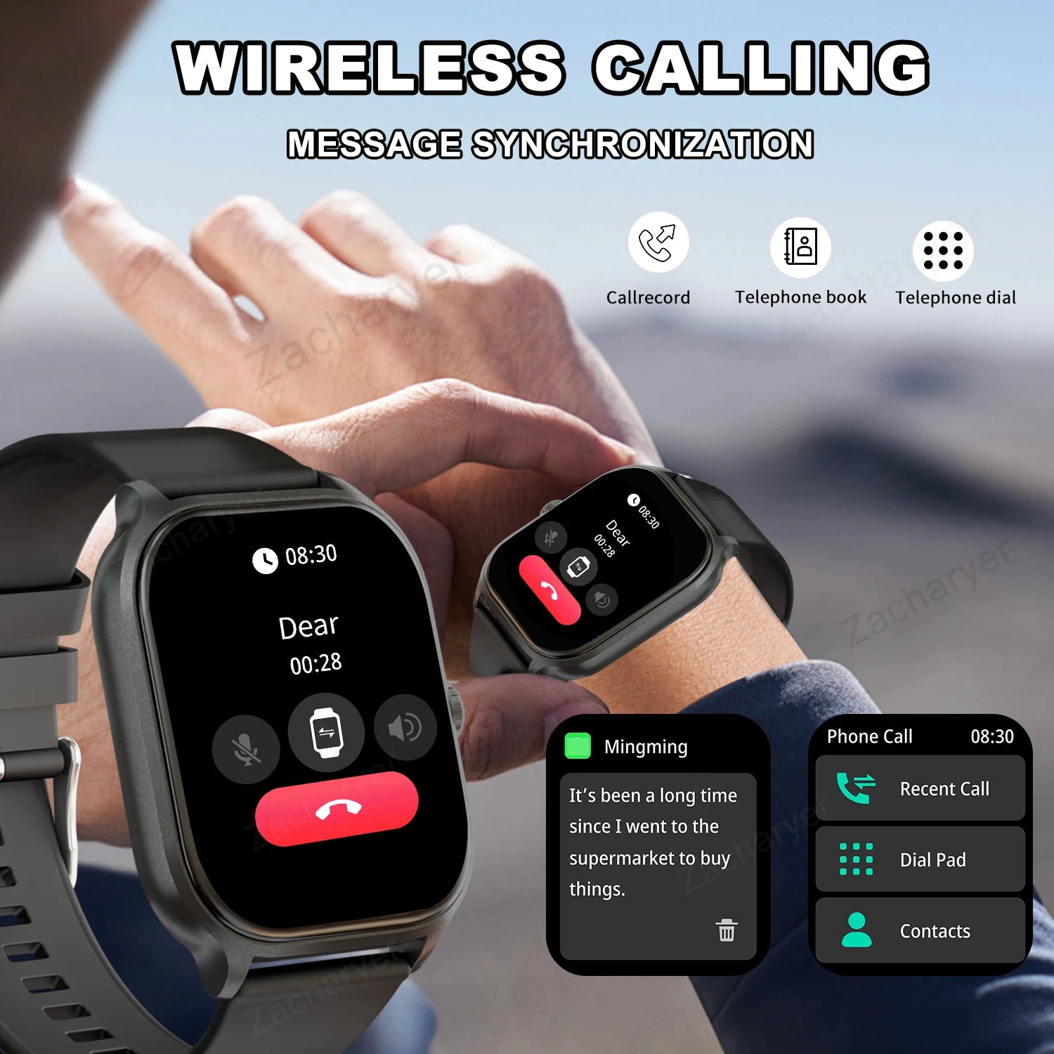 Smartwatch with Call & SMS Alerts