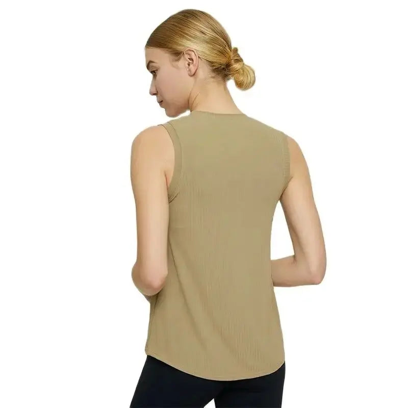 Women’s Quick-Dry Sleeveless Yoga & Gym Shirt – Fitness Vest Top