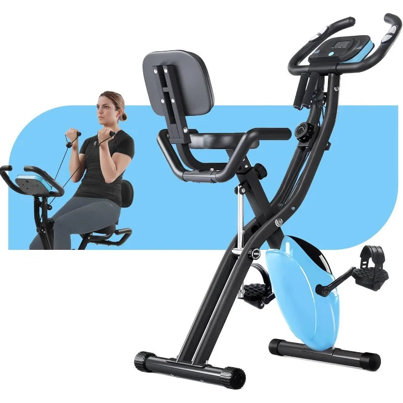 Merax 2-in-1 Foldable Exercise Bike – Recumbent & Upright Indoor Cycle