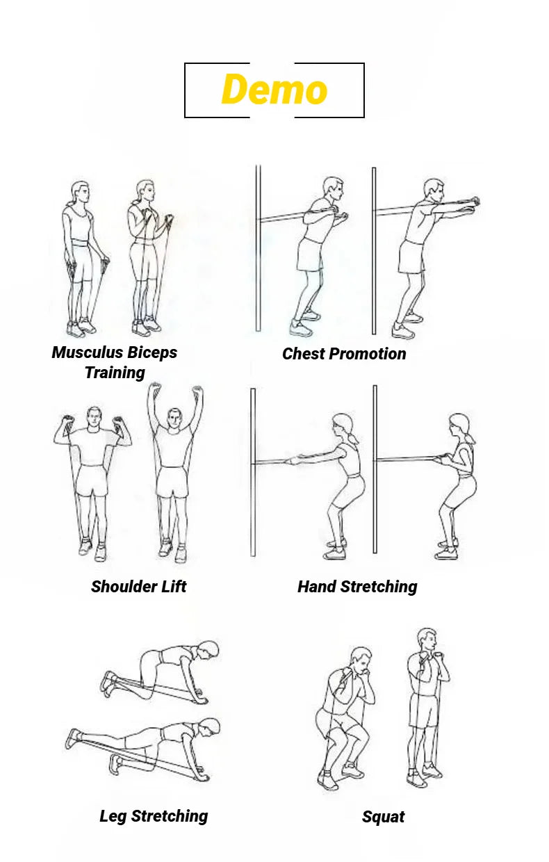 5-Level Resistance Bands with Handles for Home Workout