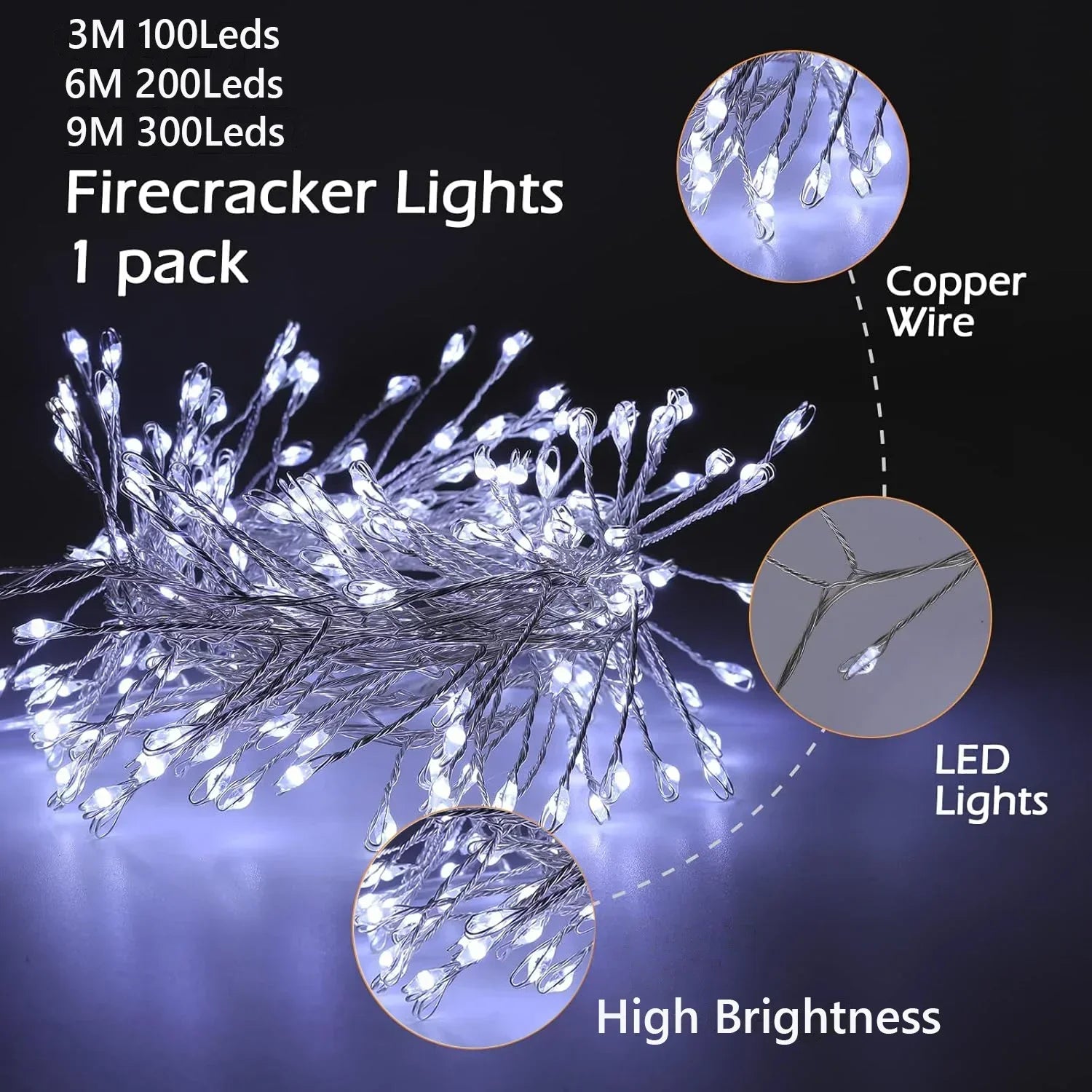 USB Fairy Lights 3M/6M with Remote | Firecracker LED String Lights