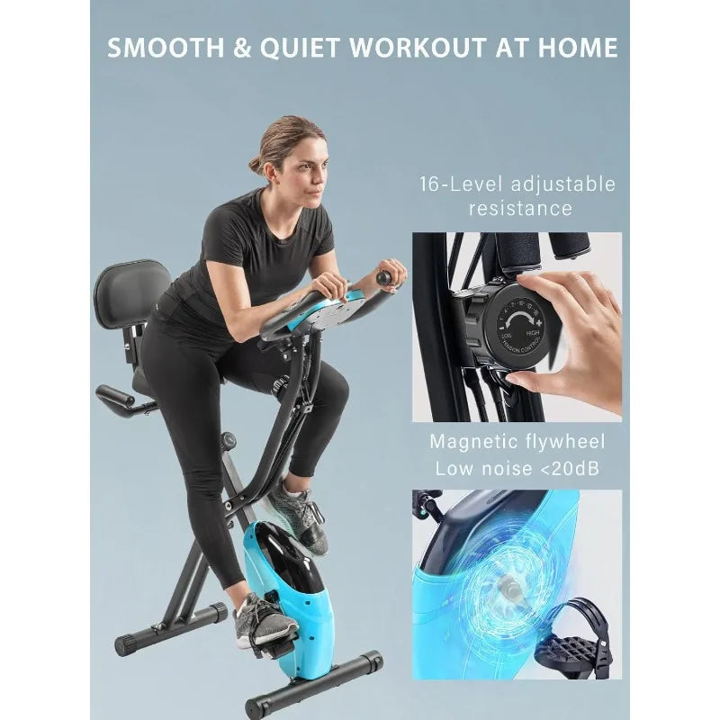 Merax 2-in-1 Foldable Exercise Bike – Recumbent & Upright Indoor Cycle