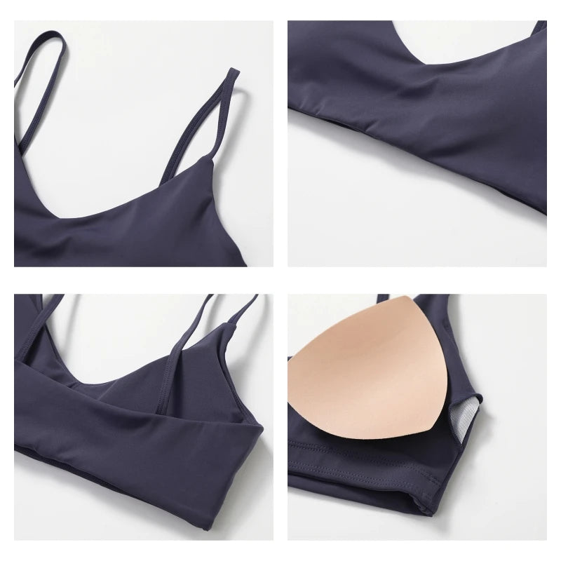 Ctenkevet Women’s V-Neck Push-Up Sports Bra