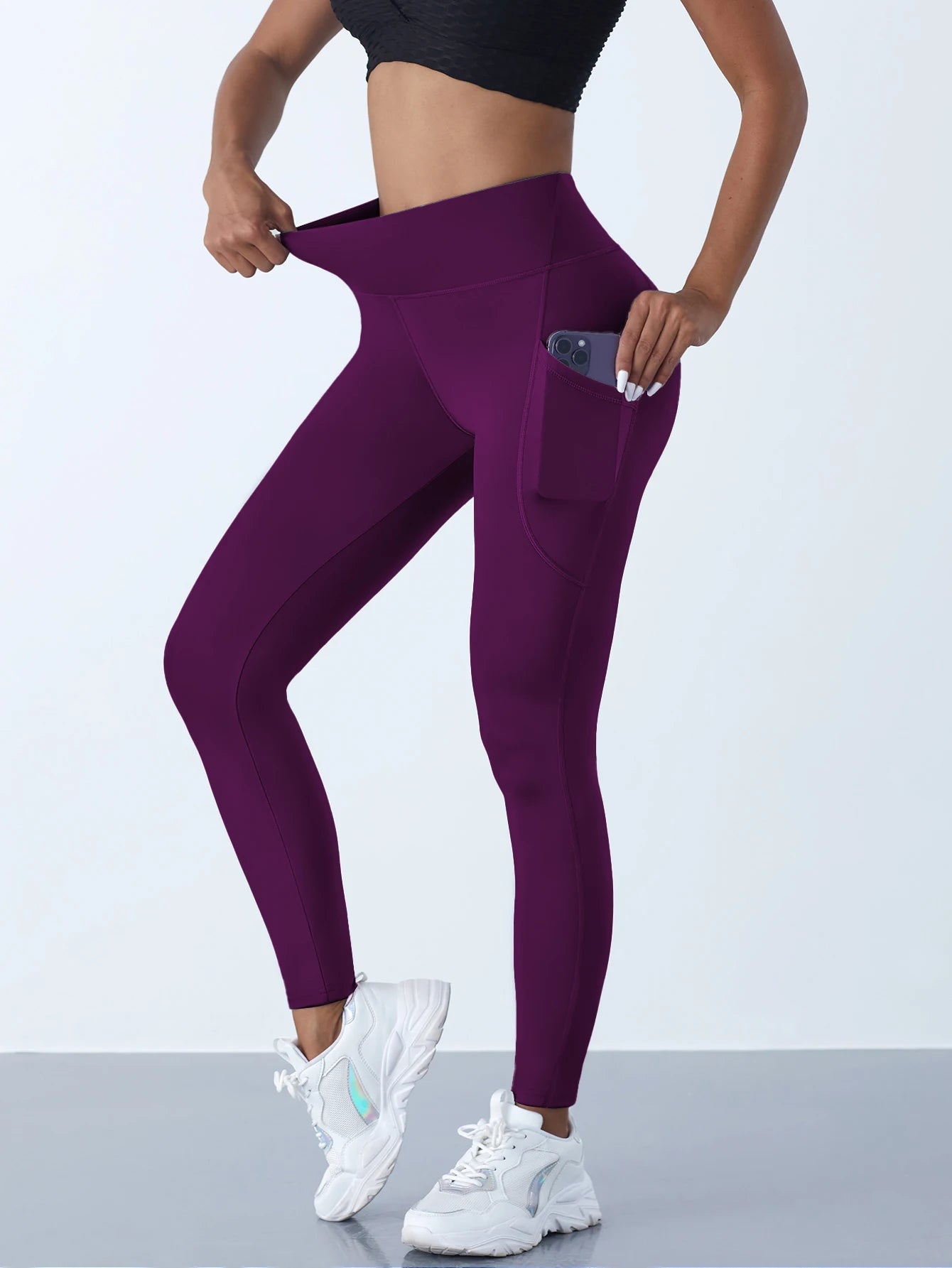 High Waist Women’s Leggings with Pockets – Push-Up Yoga Pants