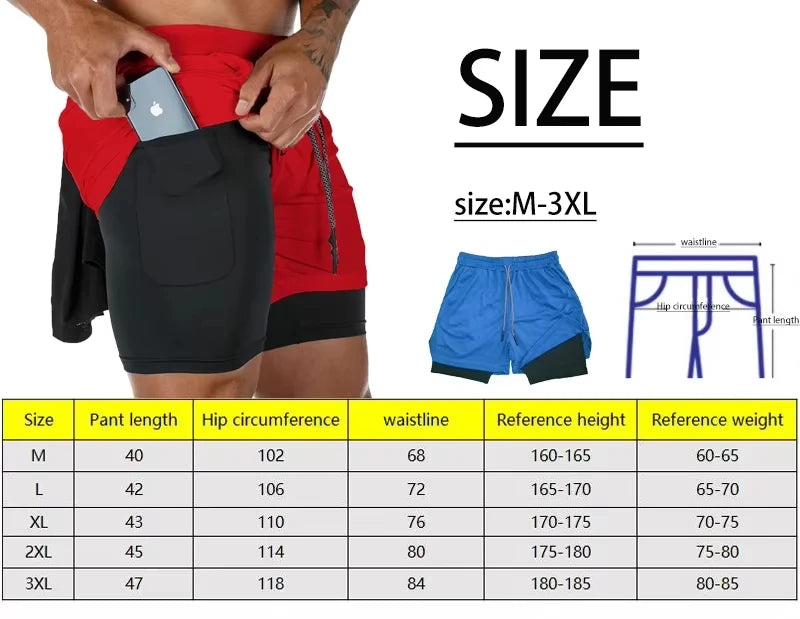 Men’s 2-in-1 Double Layer Running Shorts