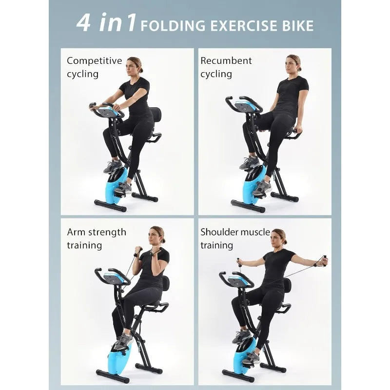 Merax 2-in-1 Foldable Exercise Bike – Recumbent & Upright Indoor Cycle