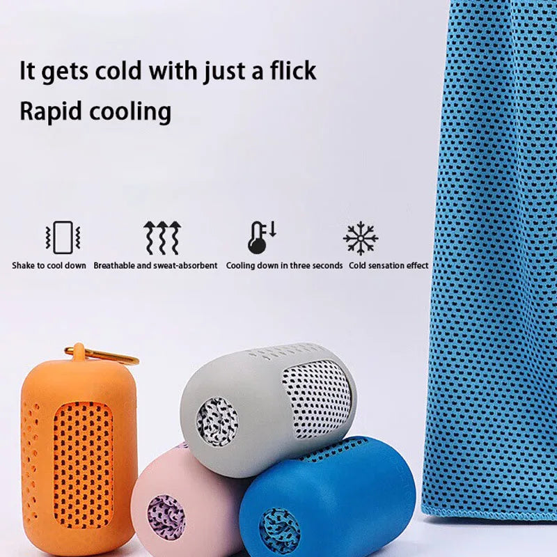Cooling Golf Sports Towel – Quick-Dry Microfiber with Silicone Case
