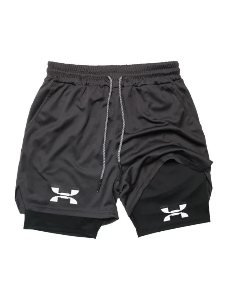 Men’s 2-in-1 Quick-Dry Running Shorts for Gym & Training
