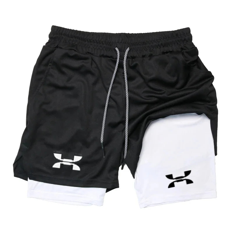 Men’s 2-in-1 Quick-Dry Running Shorts for Gym & Training