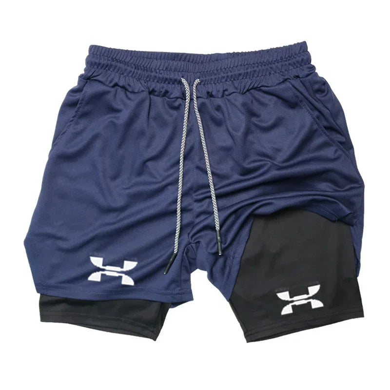 Men’s 2-in-1 Quick-Dry Running Shorts for Gym & Training