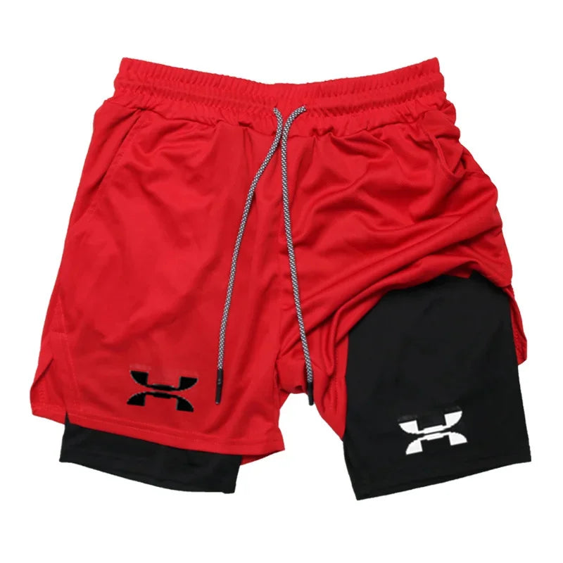 Men’s 2-in-1 Quick-Dry Running Shorts for Gym & Training
