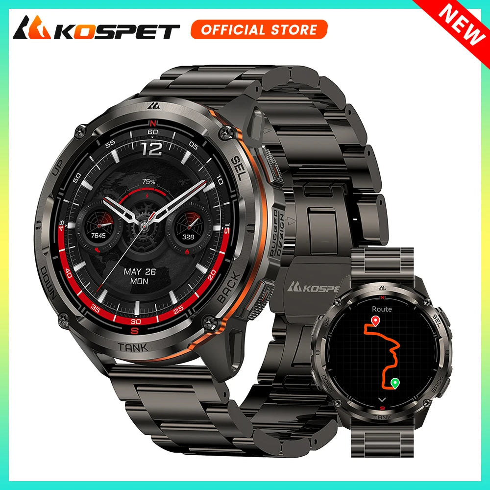 KOSPET TANK T3 Ultra 2 GPS Smartwatch – Rugged AMOLED Men’s Watch