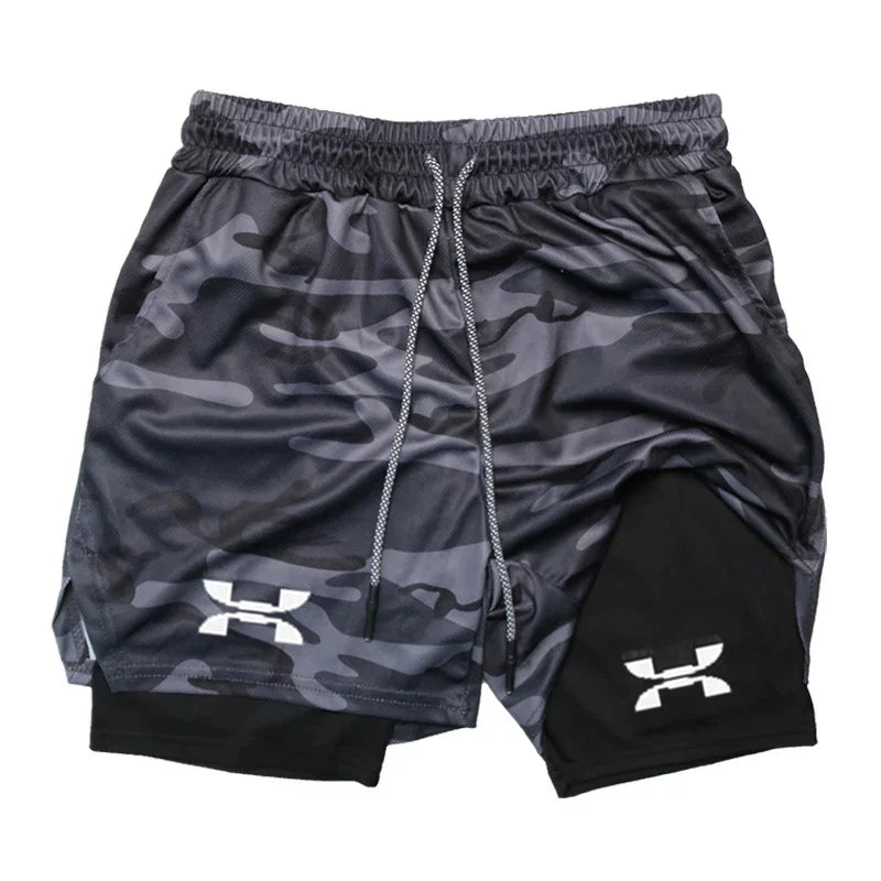Men’s 2-in-1 Quick-Dry Running Shorts for Gym & Training