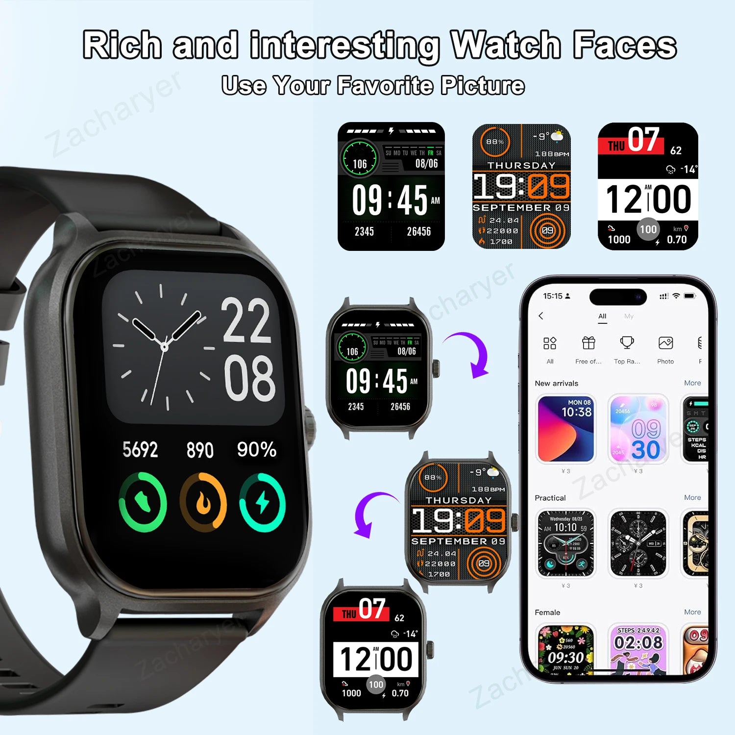 Smartwatch with Call & SMS Alerts