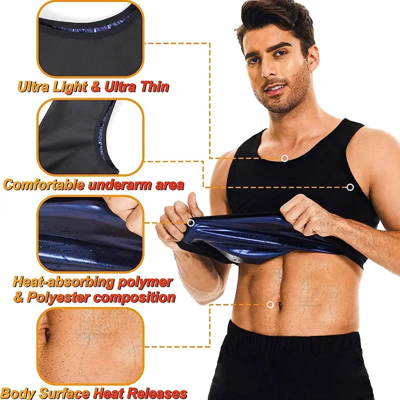 Men’s Sauna Sweat Vest – Waist Slimming Shapewear