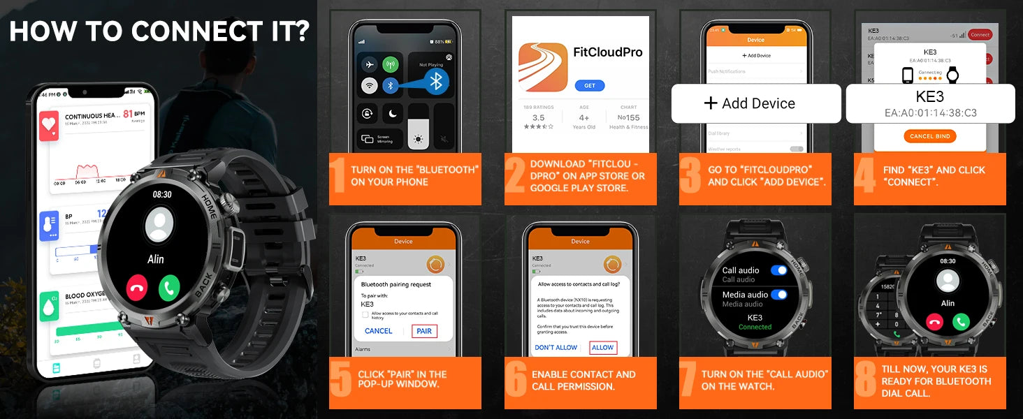 EIGIIS KE3 Smartwatch for Men