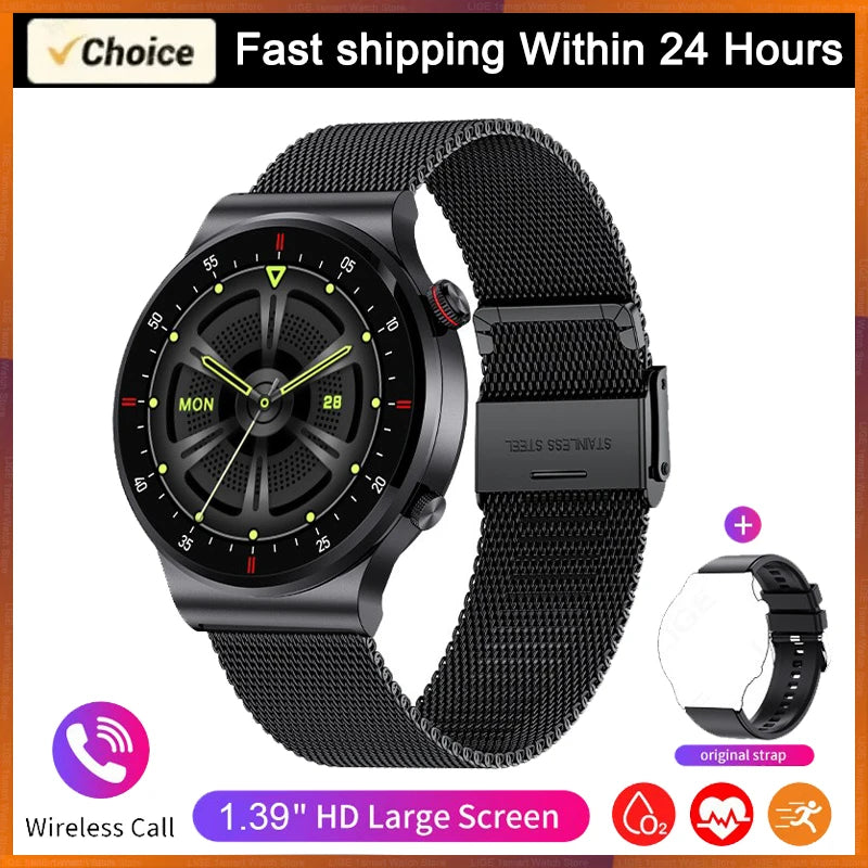 LIGE 2025 Smartwatch – ECG+PPG AMOLED Bluetooth Call Fitness Watch