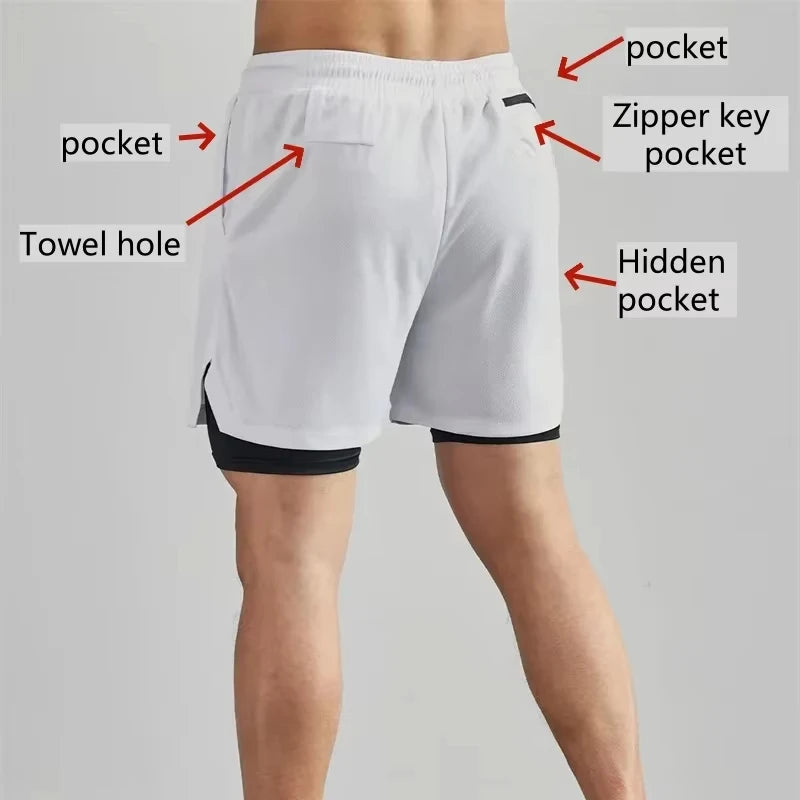 Men’s 2-in-1 Double Layer Running Shorts