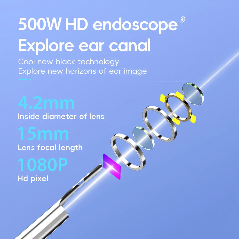 1080P HD Ear Wax Removal Tool – Camera Ear Cleaner with LED for iOS & Android