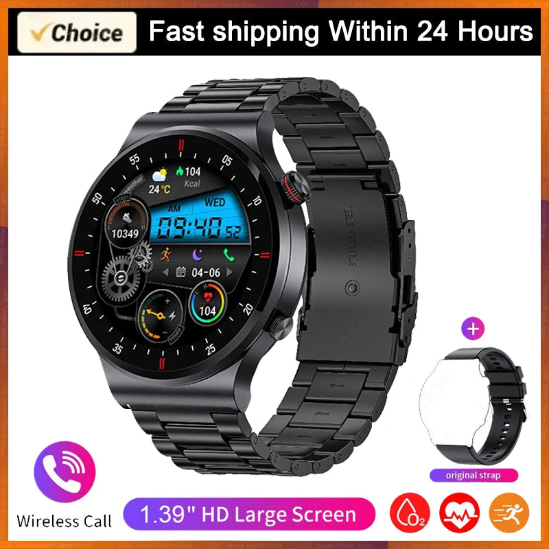 LIGE 2025 Smartwatch – ECG+PPG AMOLED Bluetooth Call Fitness Watch