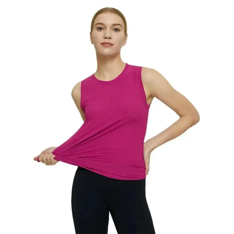 Women’s Quick-Dry Sleeveless Yoga & Gym Shirt – Fitness Vest Top
