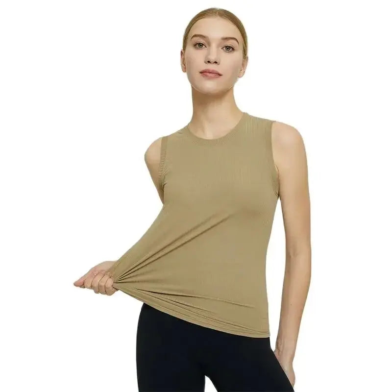 Women’s Quick-Dry Sleeveless Yoga & Gym Shirt – Fitness Vest Top