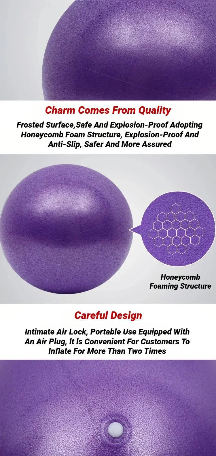 PVC Anti-Burst Yoga Ball – Multiple Sizes (45–85cm)