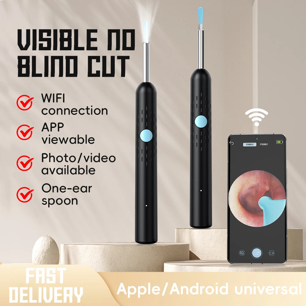 1080P HD Ear Wax Removal Tool – Camera Ear Cleaner with LED for iOS & Android