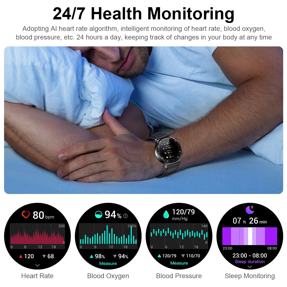 LIGE 2025 Smartwatch – ECG+PPG AMOLED Bluetooth Call Fitness Watch