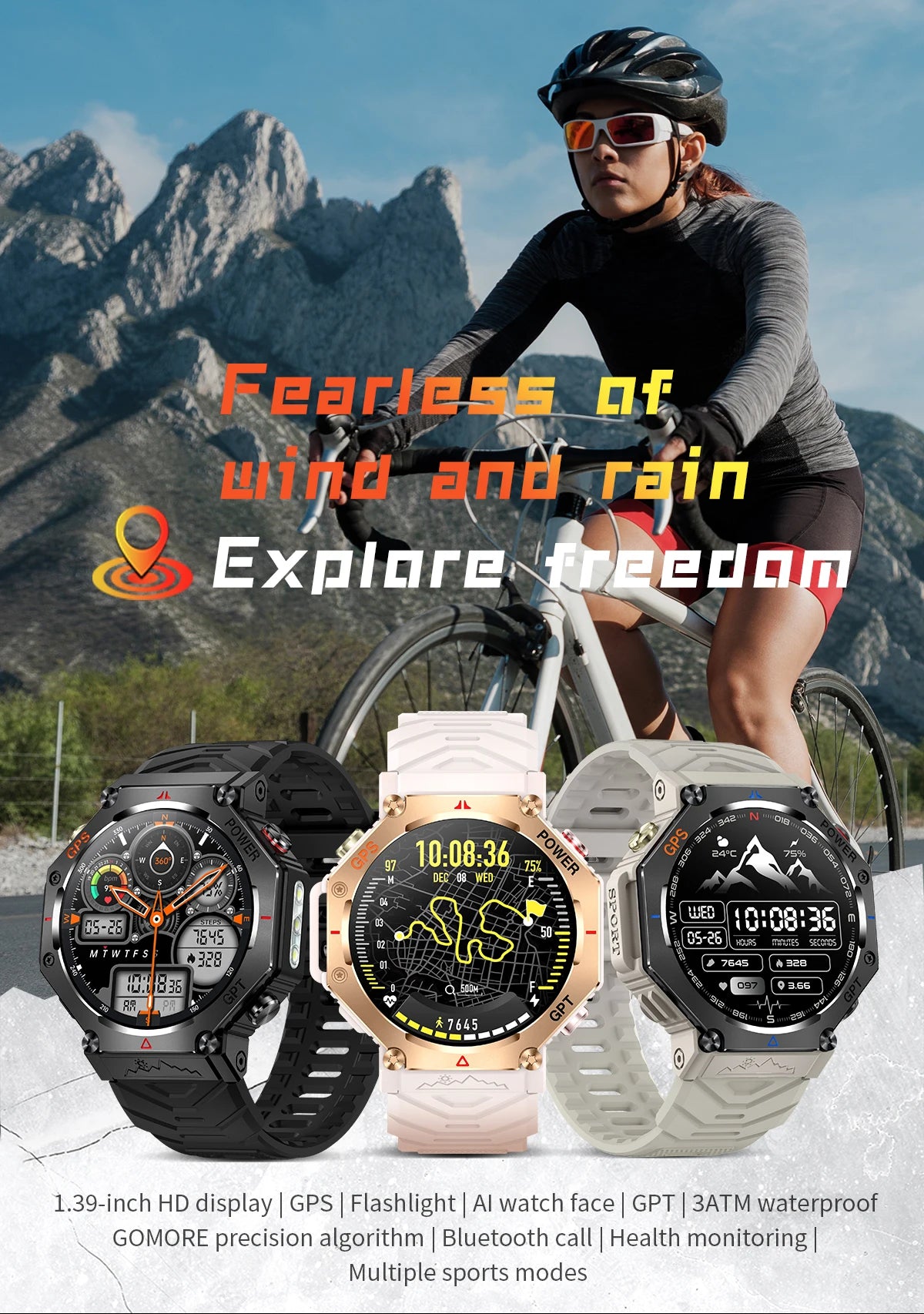 2025 T-Rex 3 Ultra GPS Smart Watch for Men — 10ATM/IP68 Waterproof Military Sport Smartwatch with Dual-Band GNSS & Compass