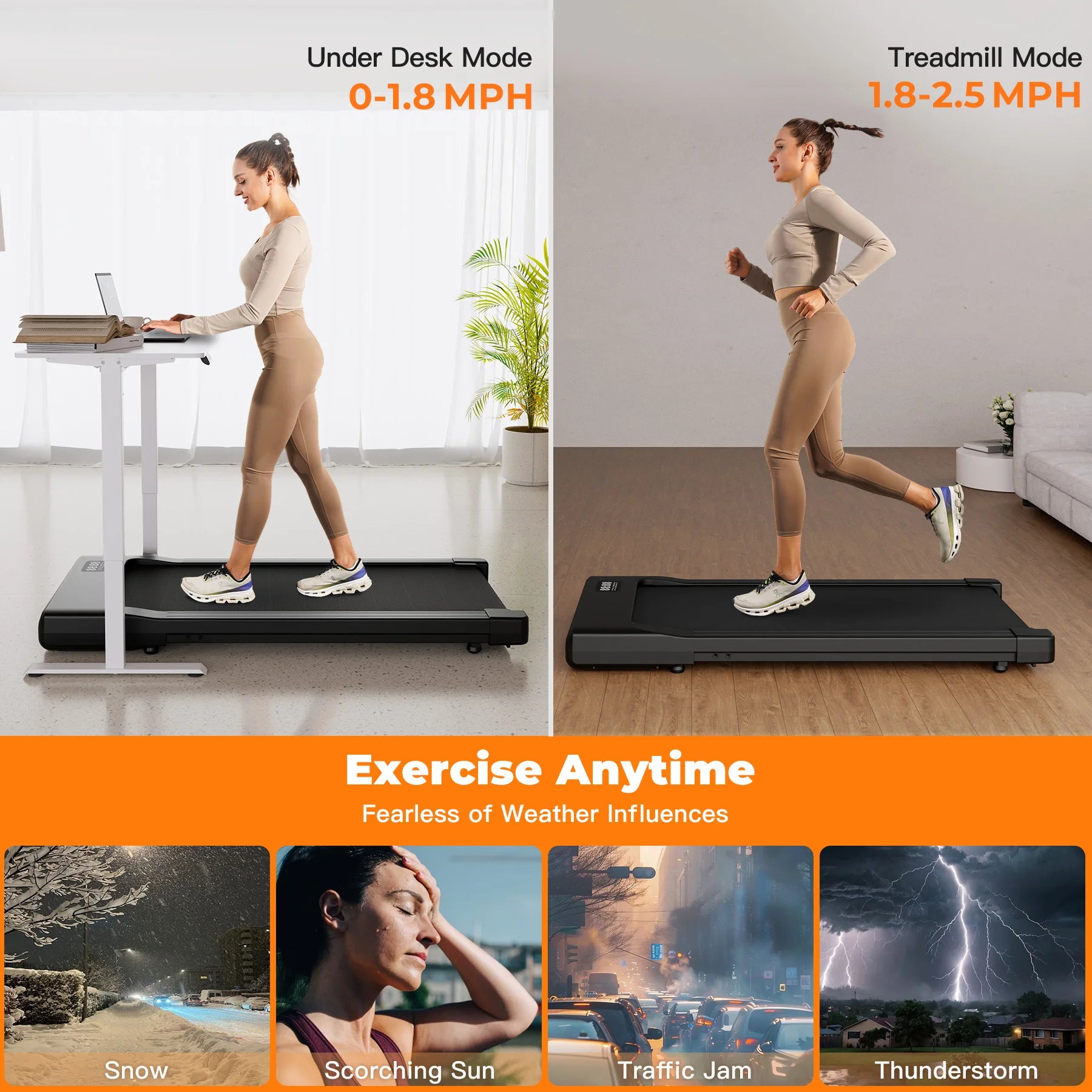 2-in-1 WalkingPad Under Desk Treadmill