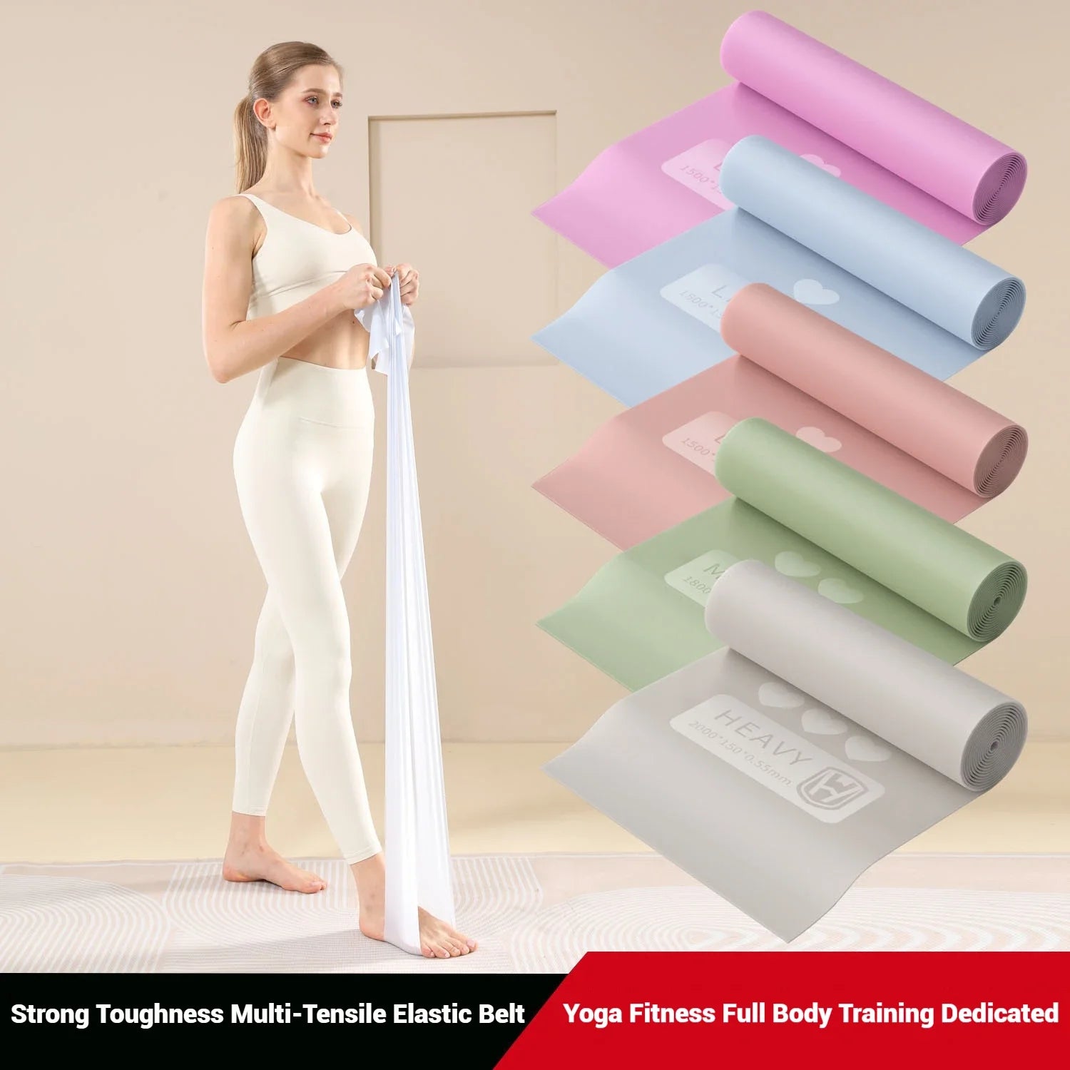 WOSWEIR Yoga Stretch Strap – Resistance Band for Beginners & Dance