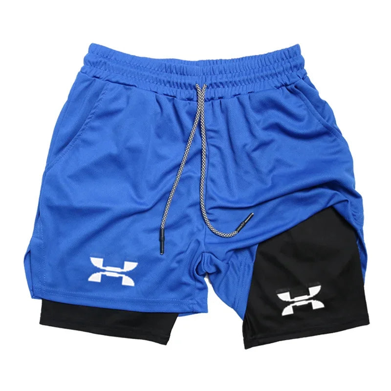 Men’s 2-in-1 Quick-Dry Running Shorts for Gym & Training