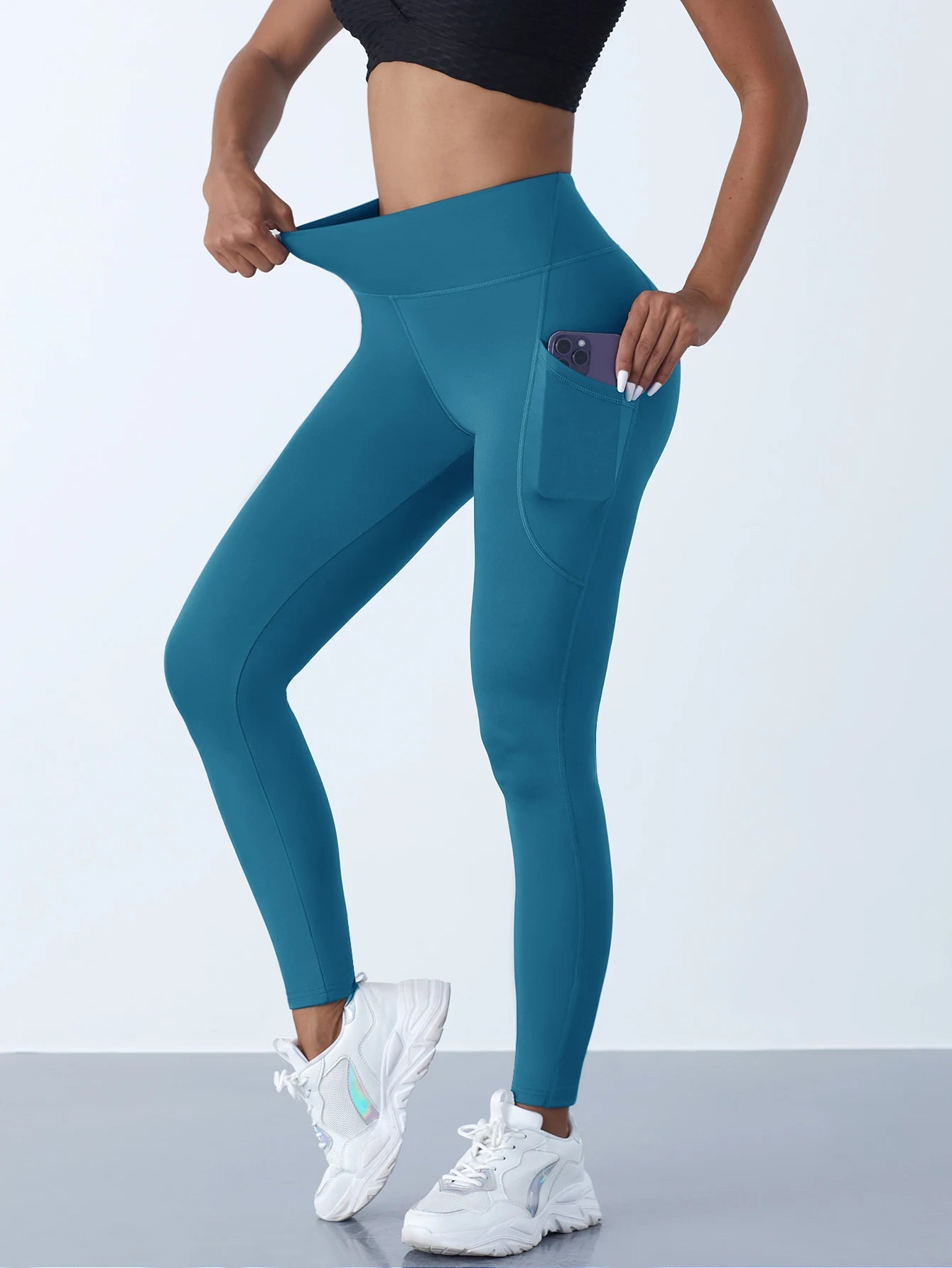 High Waist Women’s Leggings with Pockets – Push-Up Yoga Pants