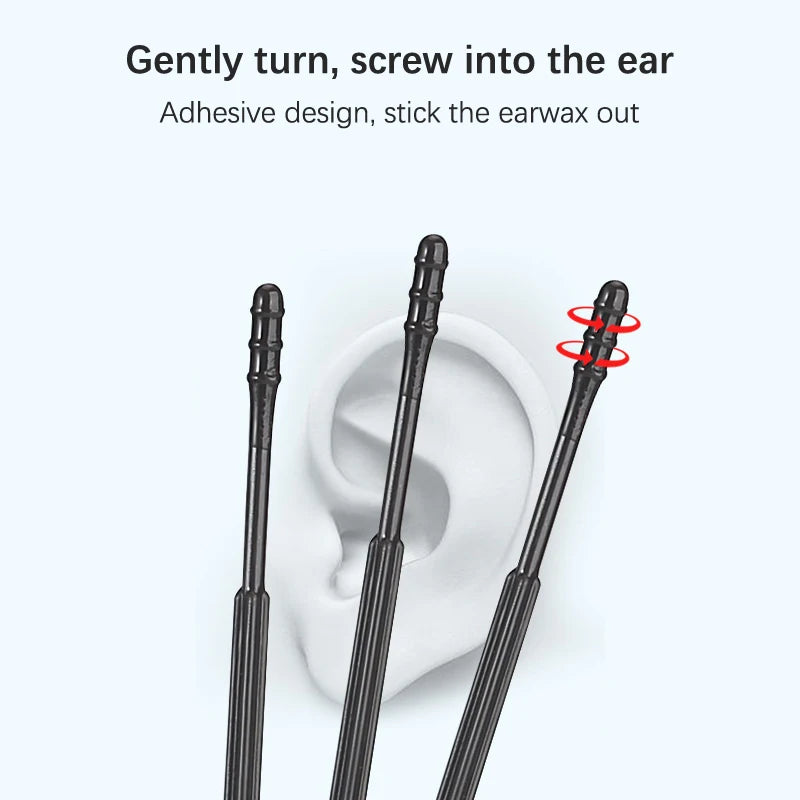 20pcs Disposable Spiral Ear Swabs – Portable Wax Removal Sticks