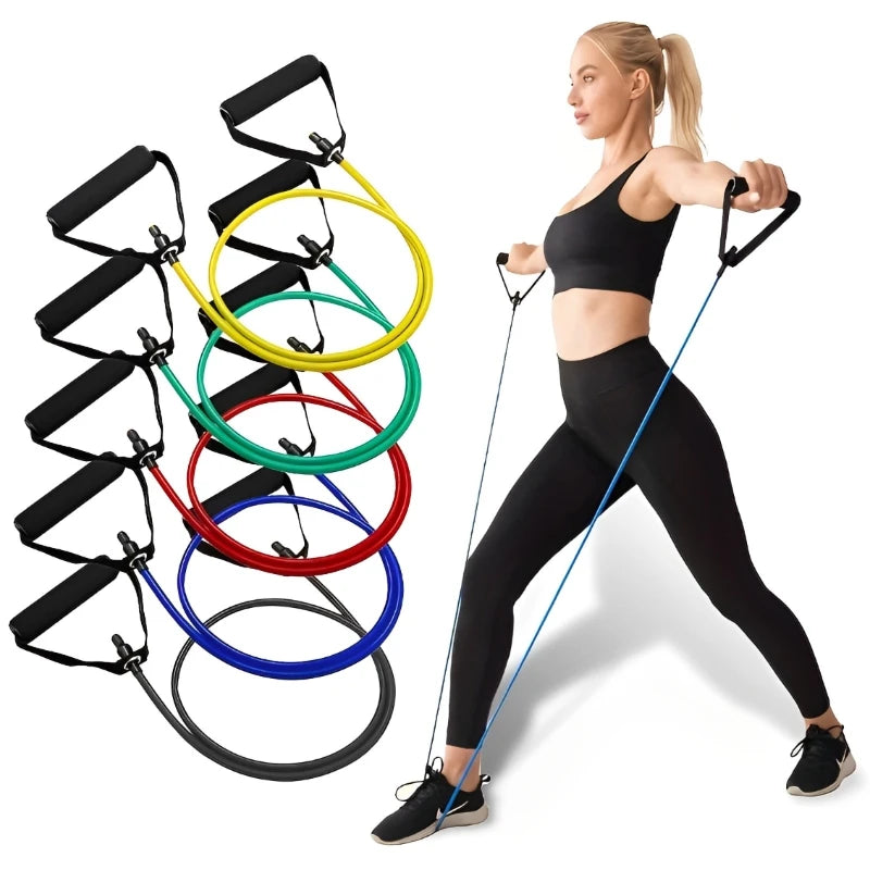 5-Level Resistance Bands with Handles for Home Workout