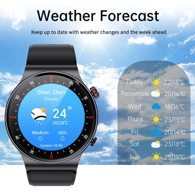 LIGE 2025 Smartwatch – ECG+PPG AMOLED Bluetooth Call Fitness Watch