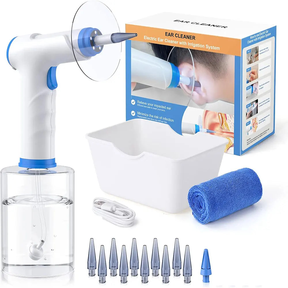 Electric Ear Wax Removal Kit – Irrigation Cleaner with Light